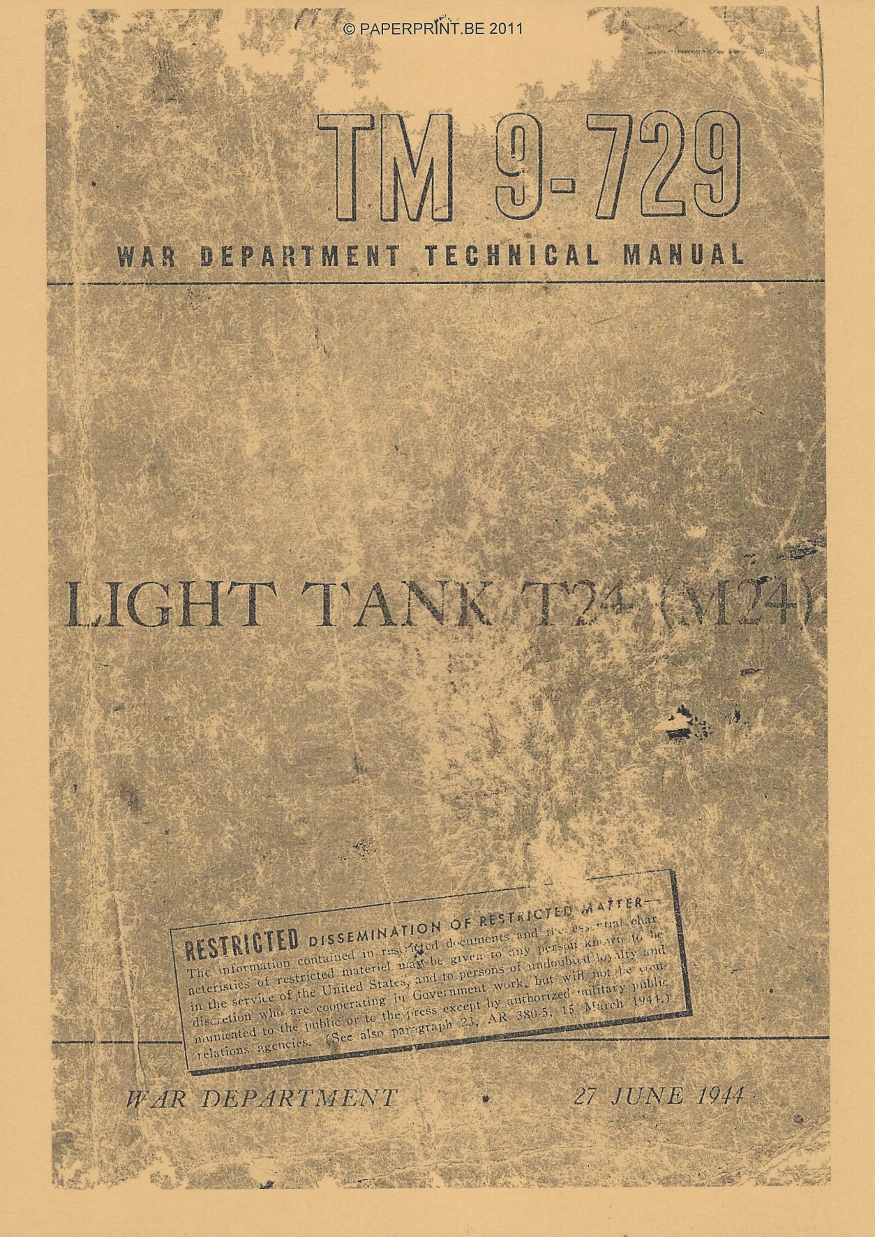 TM 9-729 US LIGHT TANK T24 (M24)